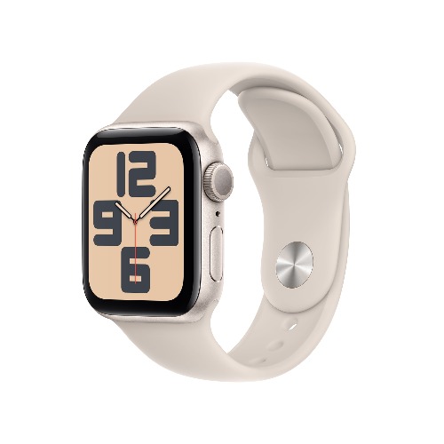 Apple Watch SE GPS 40mm 스타라이트 알루미늄 케이스, 스타라이트 스포츠 밴드 - S/M * MR9U3KH/A