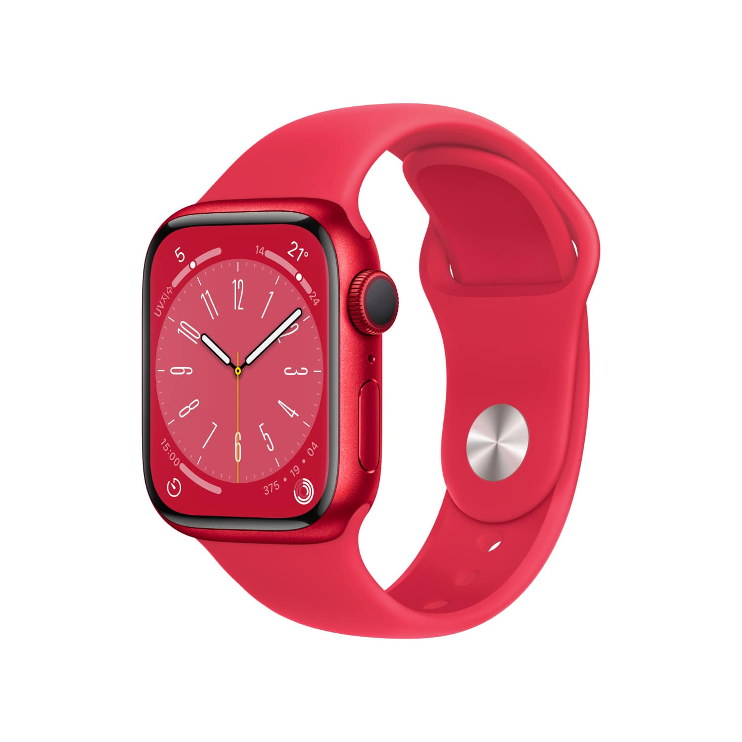 Apple Watch Series 8 GPS 41mm PRODUCT(RED) 알루미늄 케이스, PRODUCT(RED) 스포츠 밴드 * MNP73KH/A